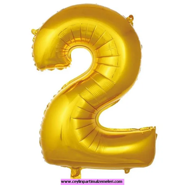 2 Rakam Gold Folyo Balon 